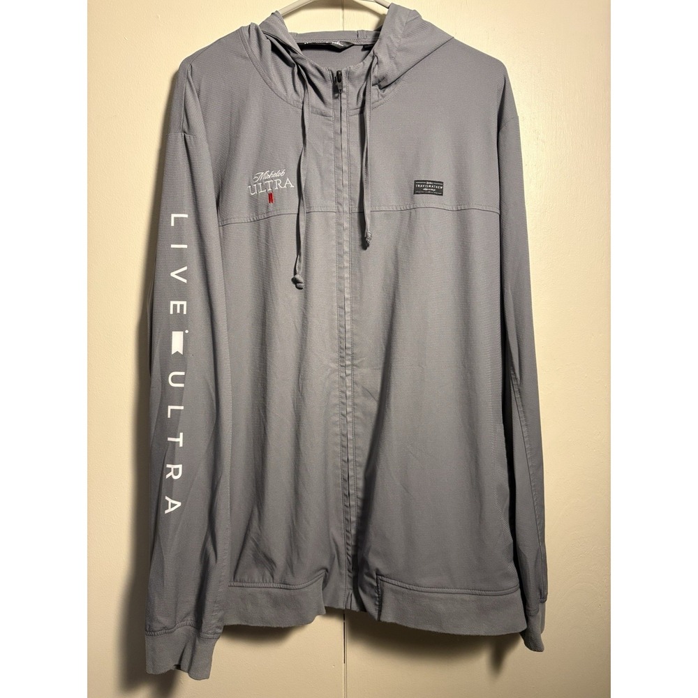 Travis Mathew Jacket Mens XL Full Zip Hooded Golf Michelob Ultra Beer LIVE ULTRA